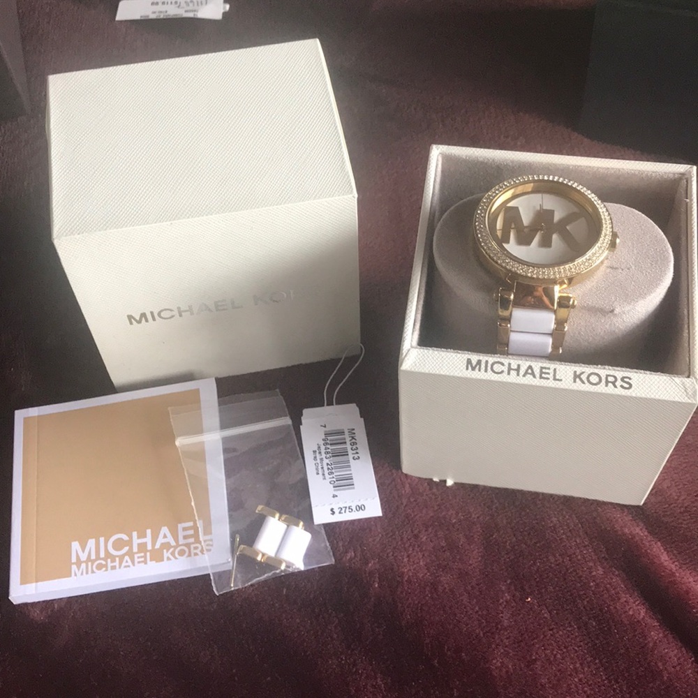 SOLD Michael Kors Gold/White Watch